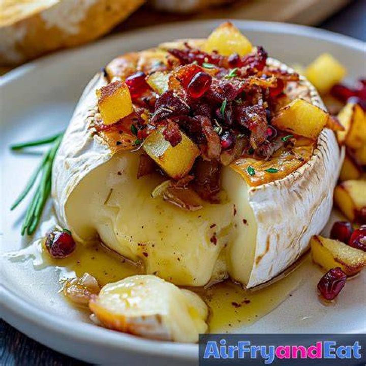 Air Fryer Baked Brie With Cranberry Filling Easy Thanksgiving