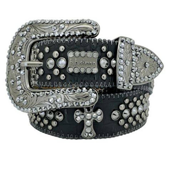 B.B. Simon NEW L (32) b.b. simon Belt Black Purple Swarovski Crystal