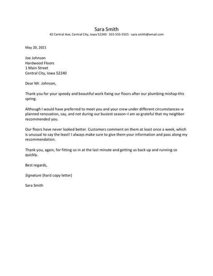 Business ThankYou Letter Examples