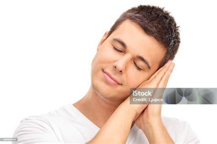 Calm Young Man Sleeping on His Hands Stock Photo Image of tired