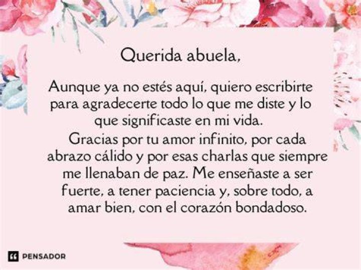 Carta para mi abuela. Puras Letras