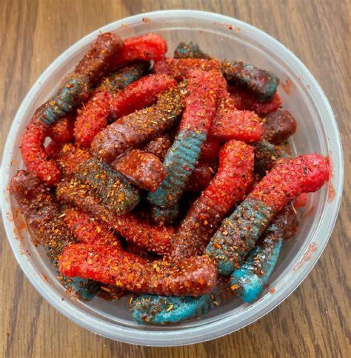 Chamoy Chile Sour Gummy Worms Chamoy Candy Tajin Candy Etsy