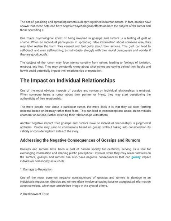 Exploring Love, Rumors, And Impact