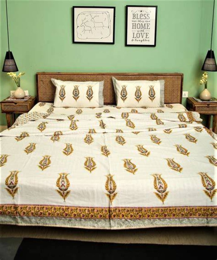 Get Olive Grace Bedsheet King Size at ₹ 3900 LBB Shop