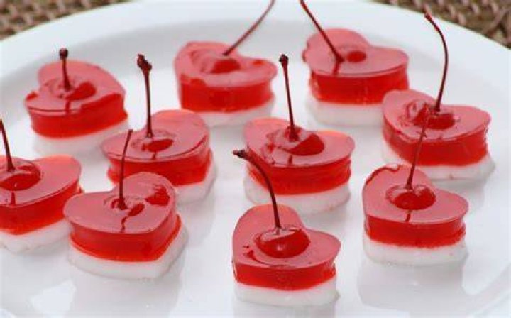 HeartShaped Jello Shots with Cherries 14 Amorous Valentine&rsquo;s Day