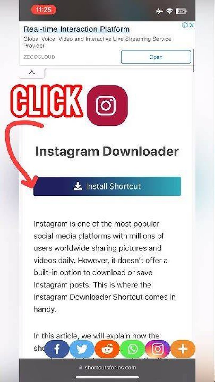 Instagram Downloader Shortcut for iPhone ( All Models ) Download