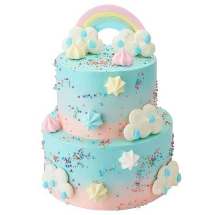 Rainbow & Clouds Two Tier Cake Peggy Porschen Cakes Ltd