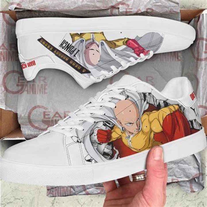 Saitama Skate Shoes One Punch Man Custom Anime Shoes PN11