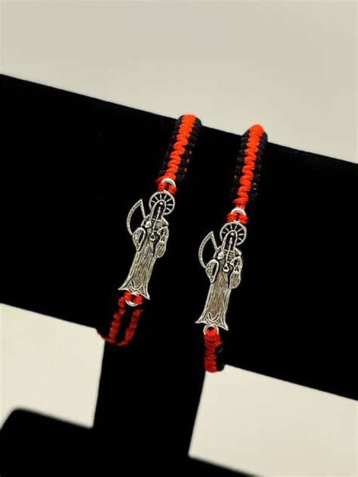 Santa Muerte Holy Death Bracelet with filled Santa Muerte Etsy