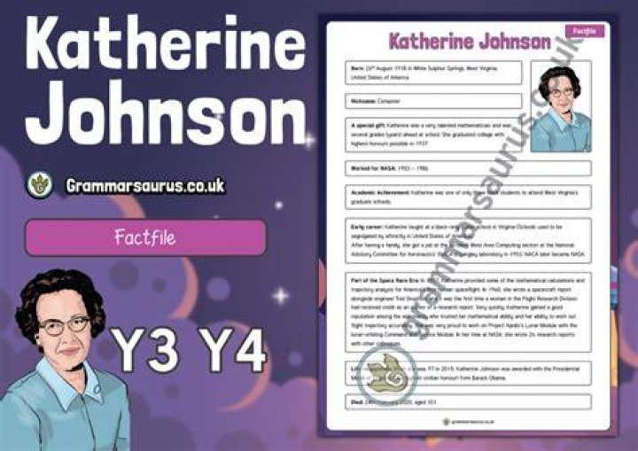 Year 3/4 Fact File Katherine Johnson Grammarsaurus