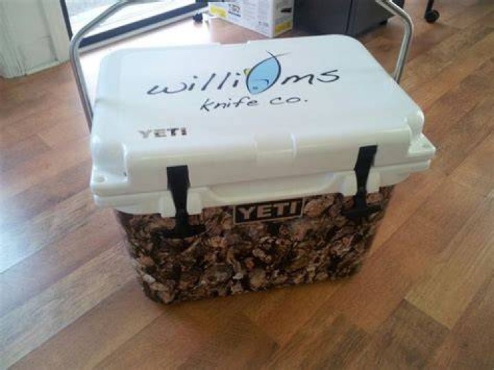 Yeti Cooler wrapped in Oystaflage Yeti cooler, Boat vinyl wrap, Vinyl